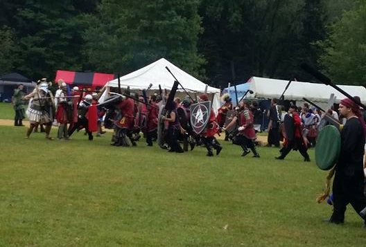 Warriors advancing into battle